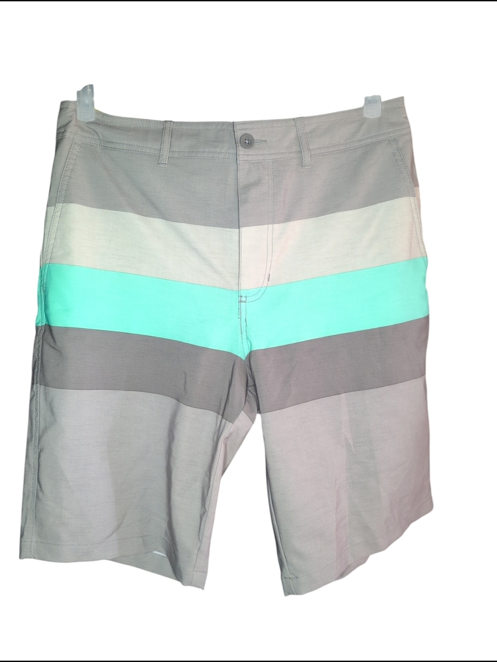 Goodfellow & Co Gray and Teal Stripe Men’s Swim Hybrids
